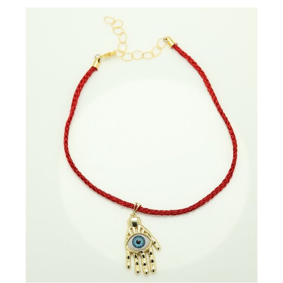 Hand Evil Eye Hamsa Hand Shape Pendant evil eye necklace - Picture 3 of 7